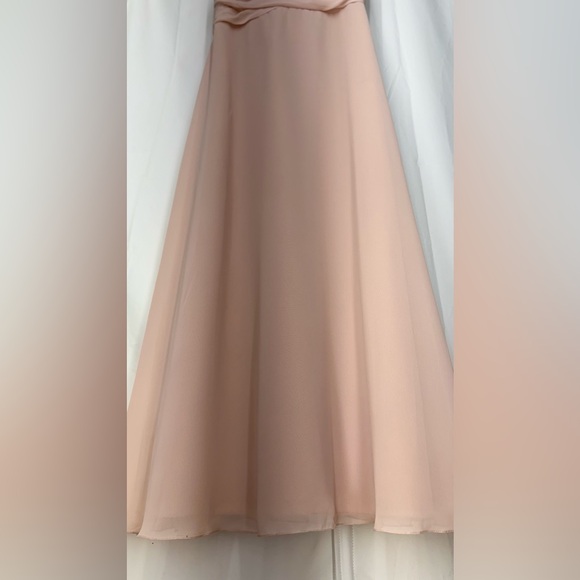 B12 Jasmine Bridesmaid Long Dress shell pink Size 16 Sleeveless v neck - Picture 6 of 12